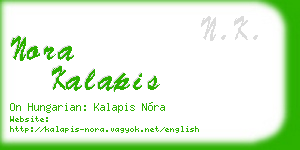 nora kalapis business card