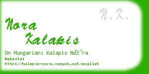 nora kalapis business card